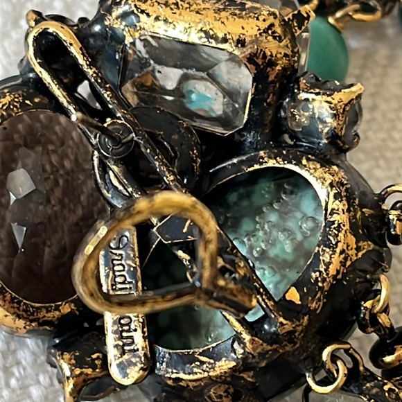 Itadj Moini Rare vintage earings turquoise, and rhinestone - Picture 5 of 11